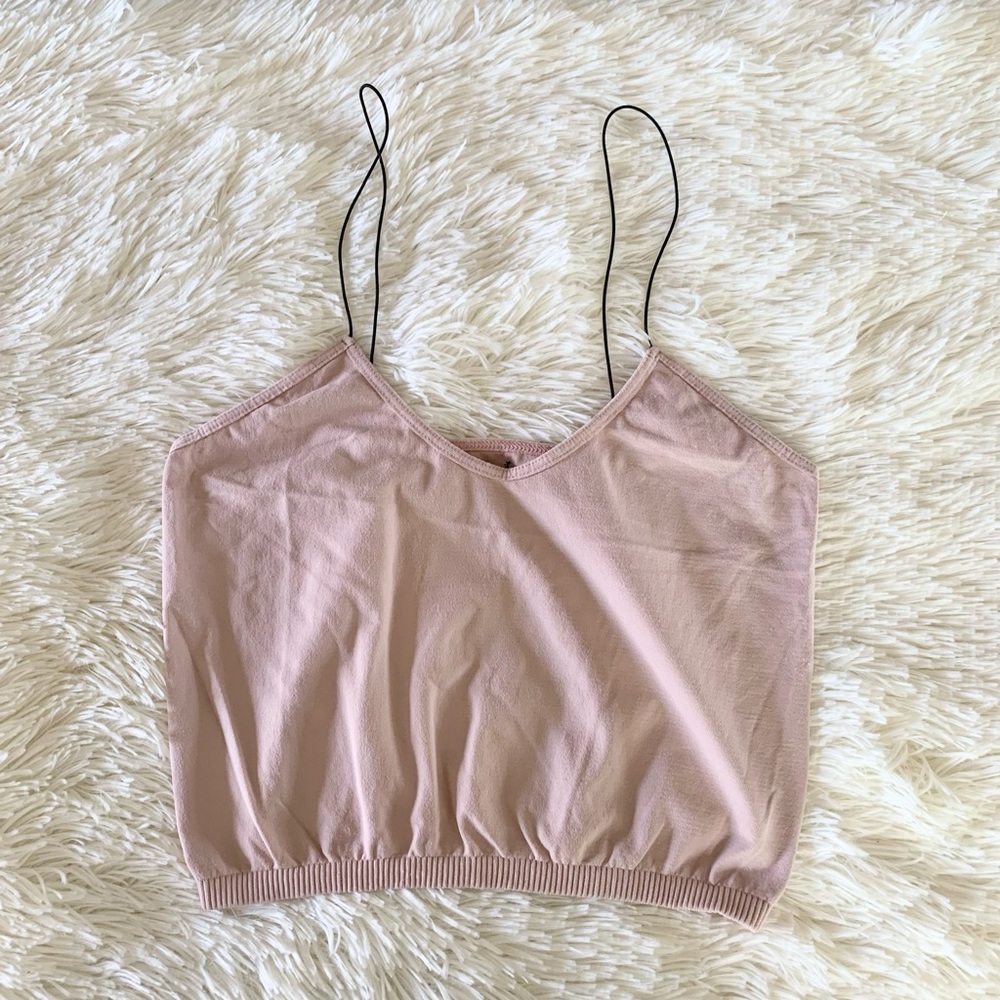 ❤️ 3/50 Intimately Free People Pink Sleeveless Cami Crop Top Medium/Large